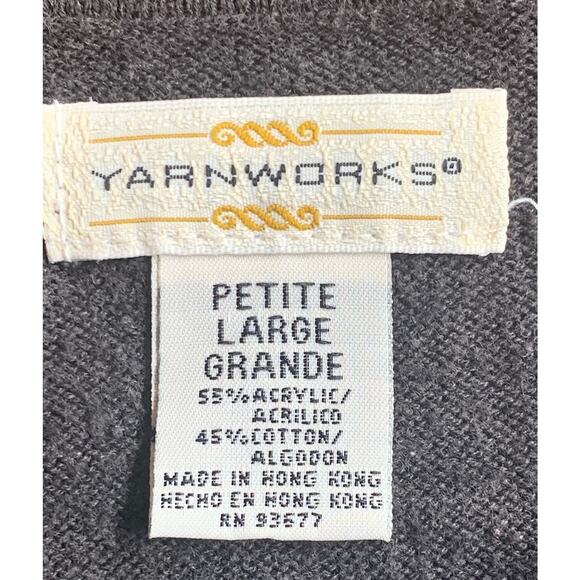 Yarnworks Vintage T Shirt Womens Scoop Neck Size Petite Large Black Short Sleeve - Picture 7 of 11